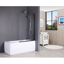 Elegancki Parawan Duso 2-skrzydłowy 100x140 Czarny z Powłoką Ochronną