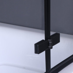 Elegancki Parawan Duso 3-skrzydłowy Czarny - Uniwersalne Przezroczyste Szkło 140 cm