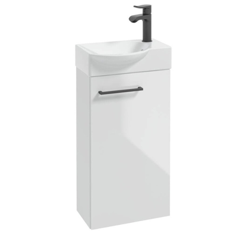 Szafka METRO SYSTEM z umywalką D40, elegancki czarny uchwyt, nowoczesny design