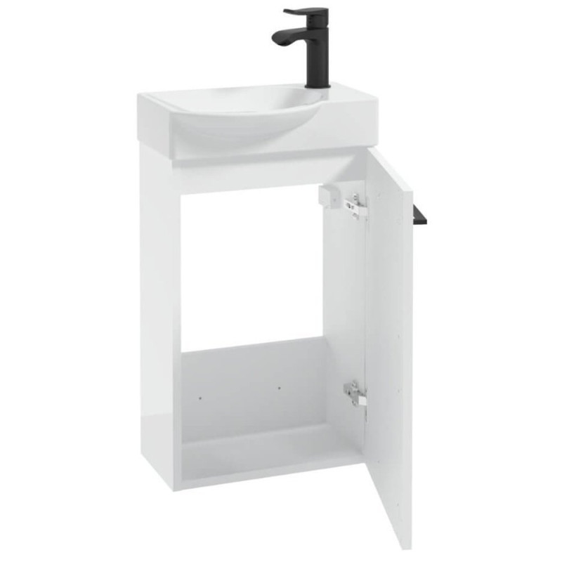 Szafka METRO SYSTEM z umywalką D40, elegancki czarny uchwyt, nowoczesny design