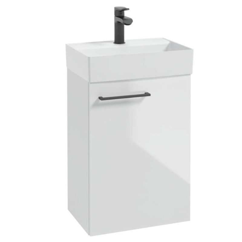 Elegancka Szafka z Umywalką METRO SYSTEM D45, Nowoczesny Design, Czarny Uchwyt