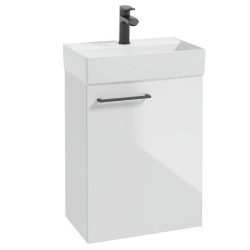 Stylowa Szafka z Umywalką METRO SYSTEM D50, Elegancki Czarny Uchwyt - Nowoczesność i Funkcjonalność