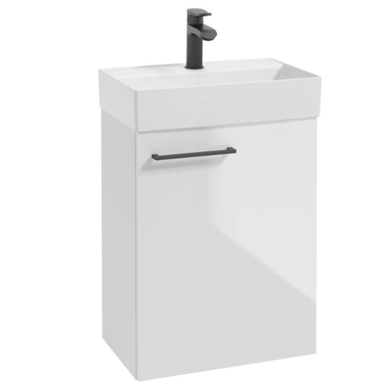 Stylowa Szafka z Umywalką METRO SYSTEM D50, Elegancki Czarny Uchwyt - Nowoczesność i Funkcjonalność