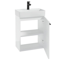 Stylowa Szafka z Umywalką METRO SYSTEM D50, Elegancki Czarny Uchwyt - Nowoczesność i Funkcjonalność