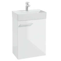 Nowoczesna szafka METRO SYSTEM z umywalką, białe wykończenie, trwały uchwyt