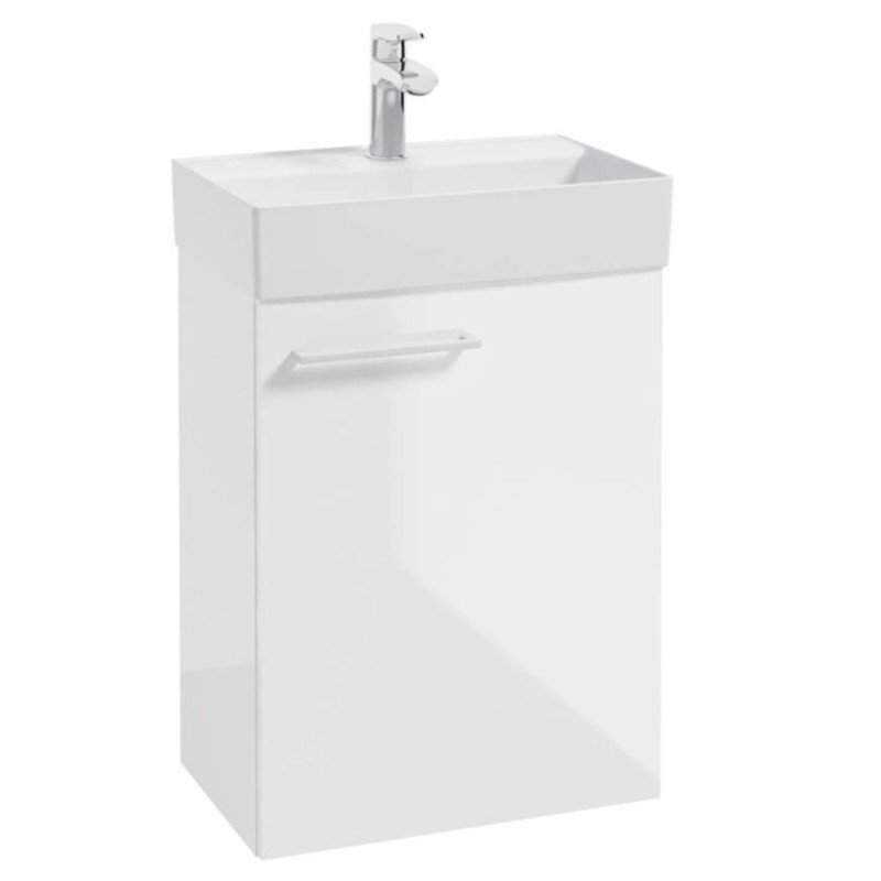 Nowoczesna szafka METRO SYSTEM z umywalką, białe wykończenie, trwały uchwyt