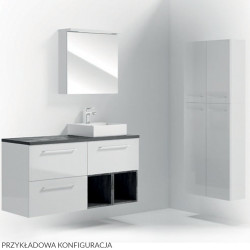 Elegancka Szafka z Umywalką METRO SYSTEM D45, Nowoczesny Design, Czarny Uchwyt