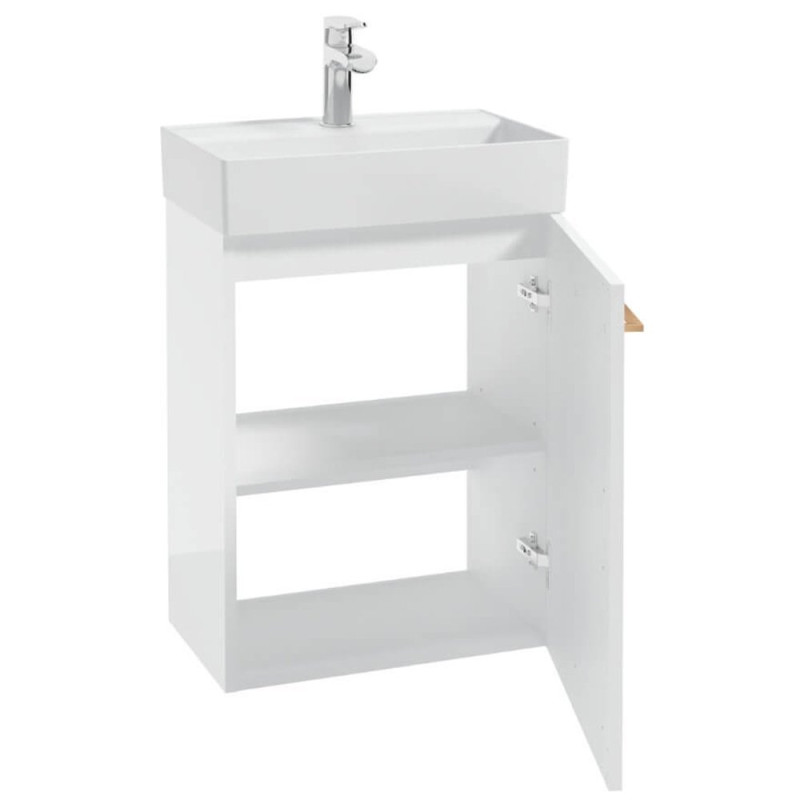 Elegancka Szafka z Umywalką METRO SYSTEM D50 z Uchwytem w Odcieniu Różowego Złota