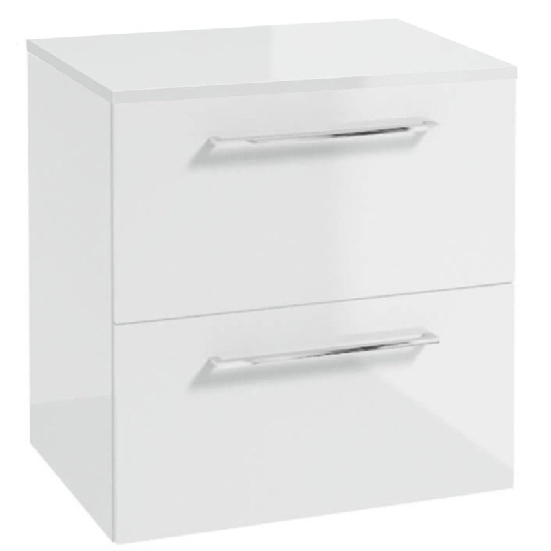 Nowoczesna Szafka Wisząca z Blatem METRO SYSTEM B60 - Chromowane Uchwyt