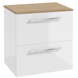 Wyjątkowa Szafka Podwieszana METRO SYSTEM B60 z Chromowanym Uchwytem i Blatem