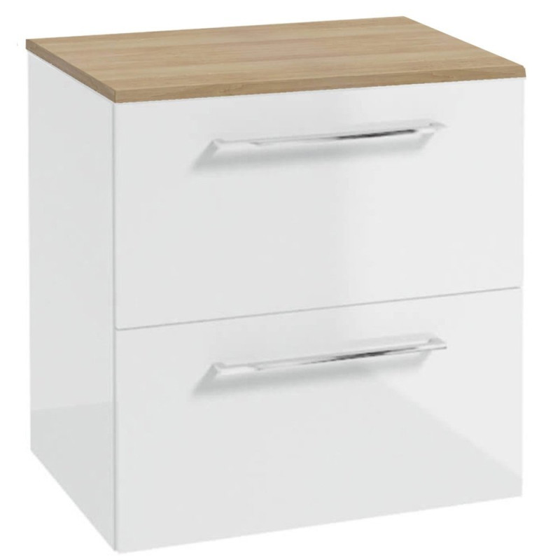 Wyjątkowa Szafka Podwieszana METRO SYSTEM B60 z Chromowanym Uchwytem i Blatem