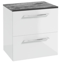 Stylowa Szafka Podwieszana METRO SYSTEM B60 z Chromowanym Uchwytem i Blatem