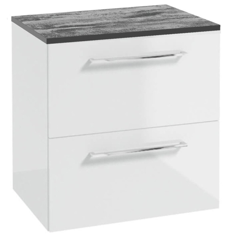 Stylowa Szafka Podwieszana METRO SYSTEM B60 z Chromowanym Uchwytem i Blatem