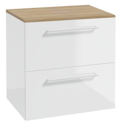 Stylowa Szafka Wisząca METRO SYSTEM B60 z Białym Uchwytem i Blatem