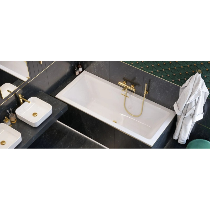 Luksusowa wanna Heaven Slim 170x75 z eleganckim złotym przelewem - Twoja strefa relaksu!