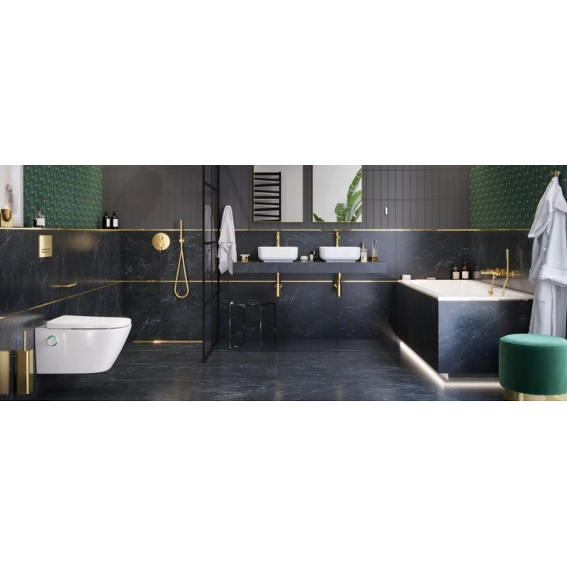 Elegancka Wanna Heaven Slim 180x80 cm z Złotym Przelewem - Luksus i Styl w Twojej Łazience