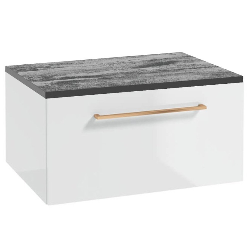 Elegancka Szafka METRO SYSTEM B60 z Blatem - Uchwyty w Odcieniu Różowego Złota