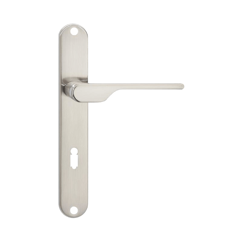 Ekskluzywna Satynowa Klamka RITA z Długim Szyldem do Drzwi Wewnętrznych