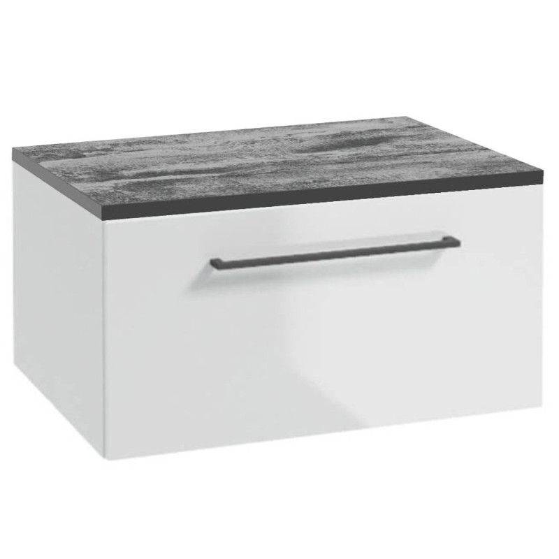 Nowoczesna Szafka Podwieszana z Blatem METRO SYSTEM B60 Czarny Uchwyt