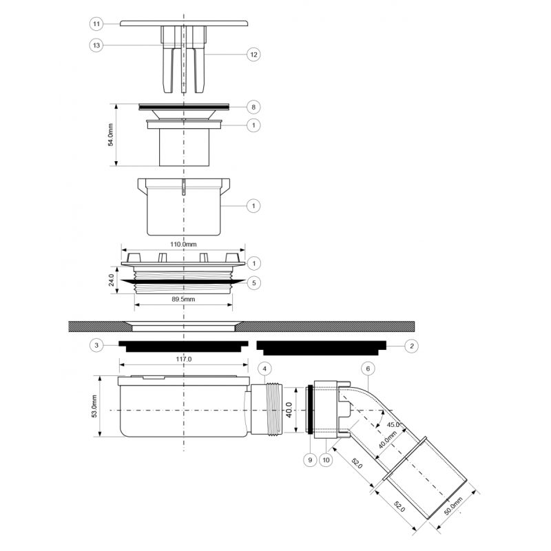 Syfon brodzikowy czyszczony od góry - Biel i Funkcjonalność dla Twojej Łazienki
