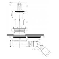 Czarny syfon brodzikowy z łatwym dostępem do czyszczenia - model HC2730LMBN-PB