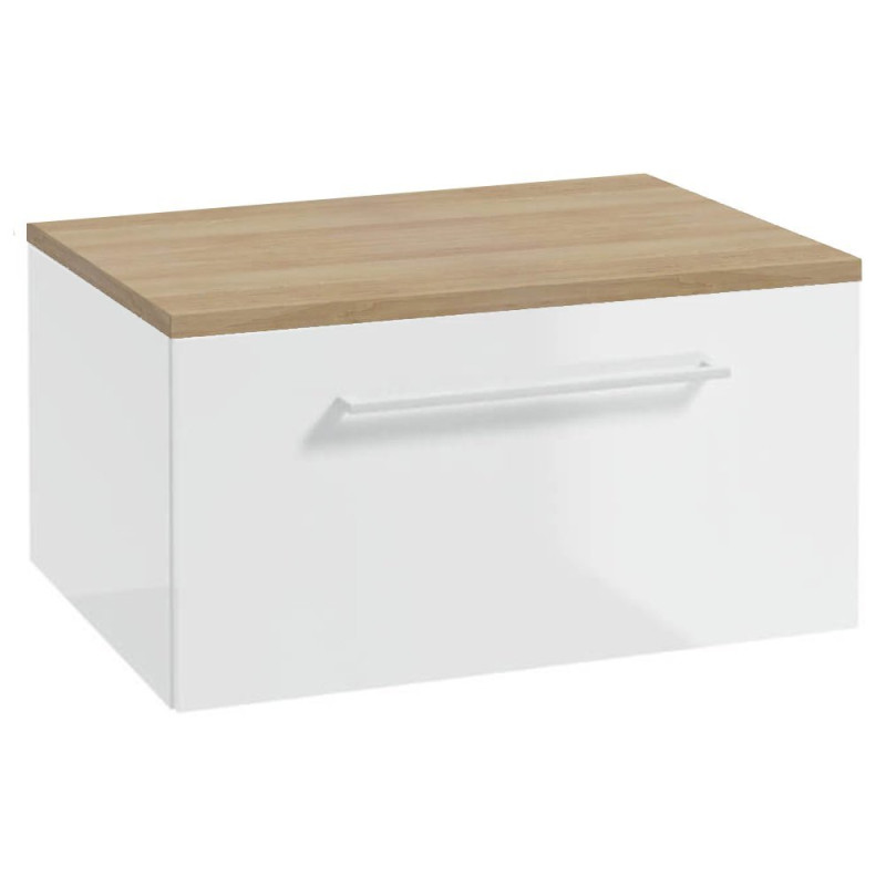 Nowoczesna szafka ścienna METRO SYSTEM B60 z białym uchwytem i blatem