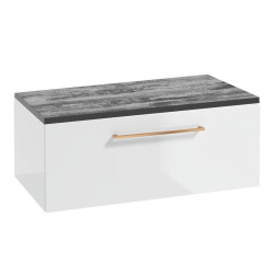 Elegancka Szafka Wisząca METRO SYSTEM B80 z Blatem i Uchwytem w Różowym Złocie