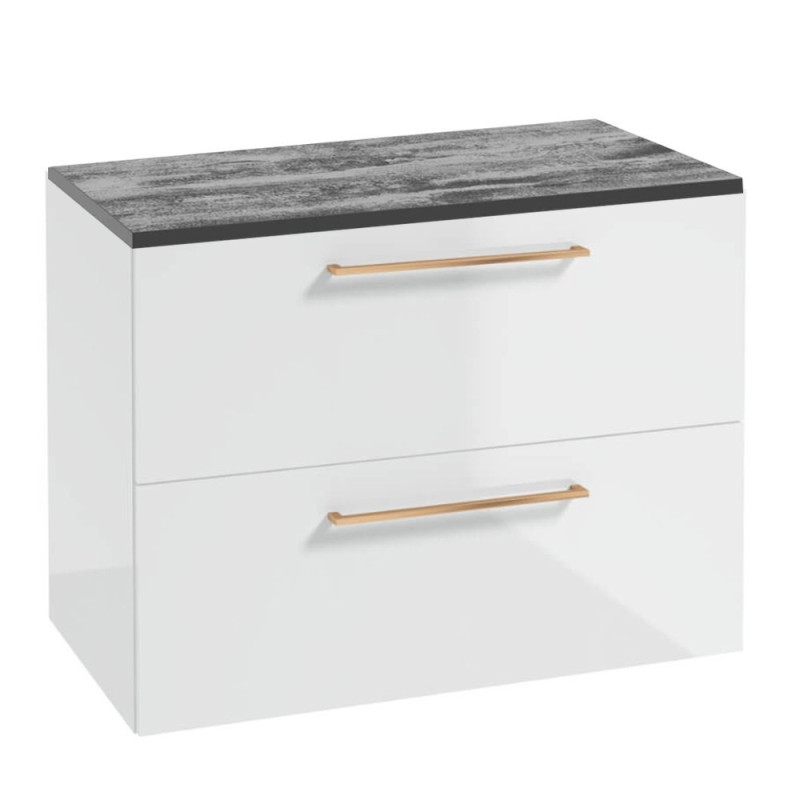 Elegancka Szafka METRO SYSTEM B80 z Blatem i Uchwytem w Odcieniu Różowego Złota