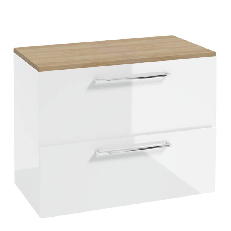 Stylowa Szafka Wisząca METRO SYSTEM B80 z Chromowanym Blatem - Nowoczesny Design!