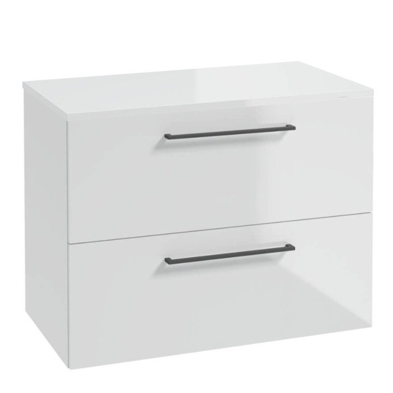 Stylowa Szafka METRO SYSTEM B80 z Blatem i Czarnymi Uchwytami