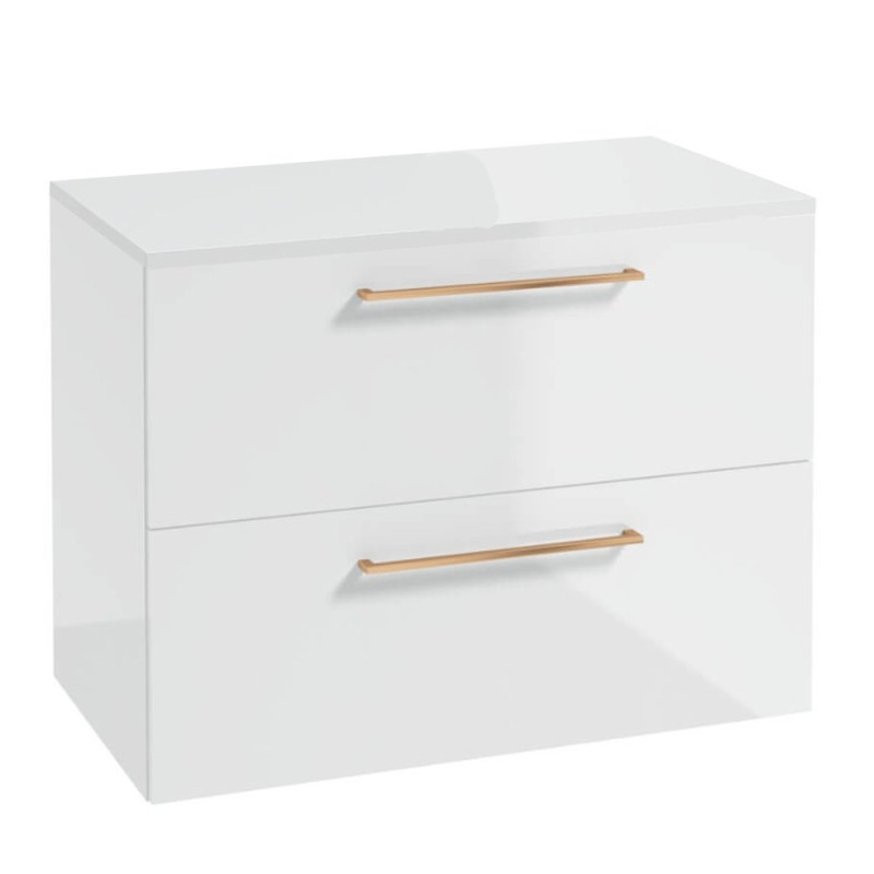 Stylowa szafka METRO SYSTEM B80 z blatem i uchwytem w różowym złocie - elegancja i funkcjonalność