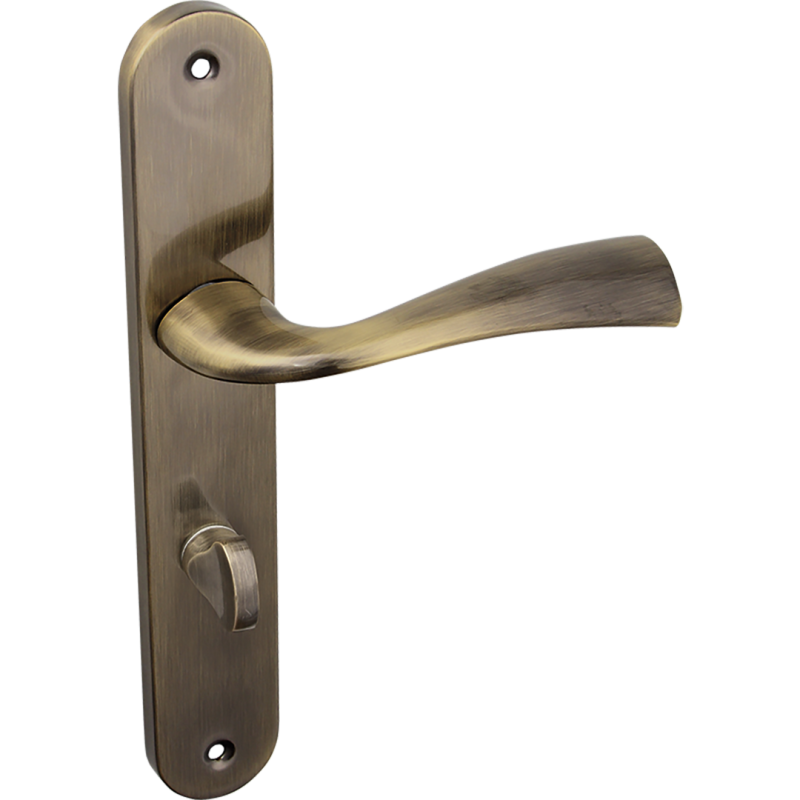 Klamka Malta Patyna WC, Classic 38-45mm, Kompletny Zestaw Montażowy