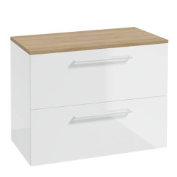 Stylowa szafka wisząca biała METRO SYSTEM B80 z funkcjonalnym blatem