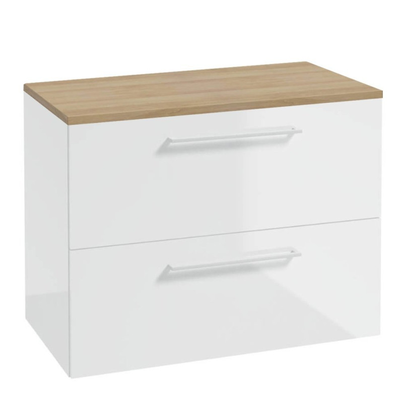 Stylowa szafka wisząca biała METRO SYSTEM B80 z funkcjonalnym blatem