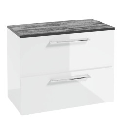 Stylowa Szafka Wisząca METRO SYSTEM B80 z Chromowanym Uchwyt + Blat