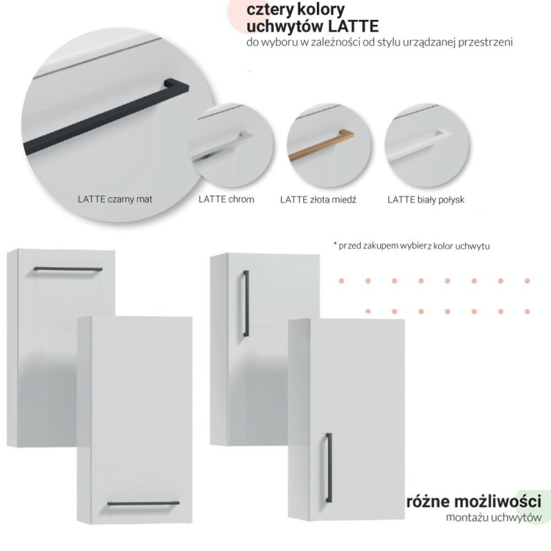 Elegancka szafka wisząca METRO SYSTEM B80 z czarnym uchwytem – nowoczesny design!