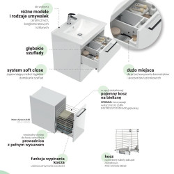 Elegancka szafka wisząca METRO SYSTEM B80 z czarnym uchwytem – nowoczesny design!