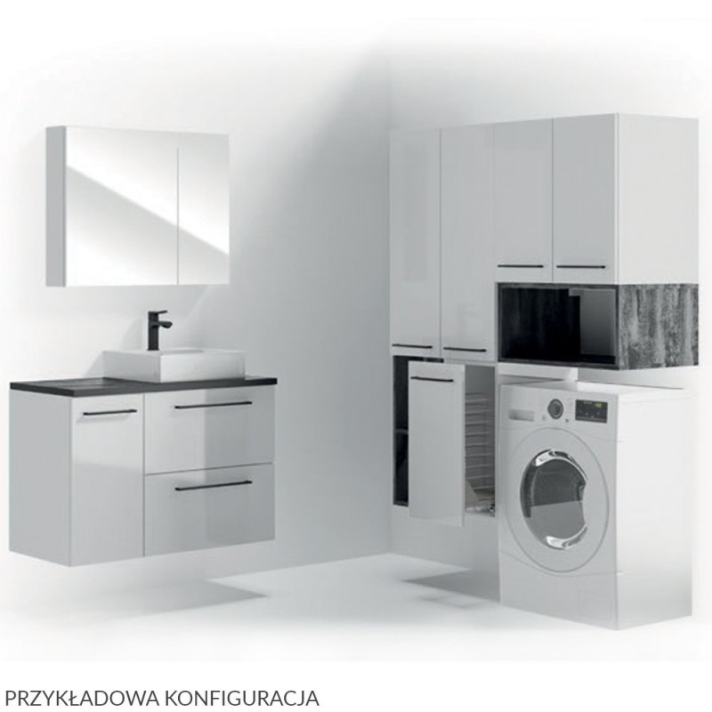 Elegancka szafka wisząca METRO SYSTEM B80 z czarnym uchwytem – nowoczesny design!