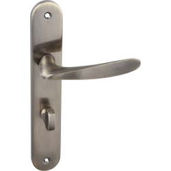 Elegancka Klamka Patyna GOA - WC, Szyld 72mm, Aluminium i Stal, Klasyczny Design