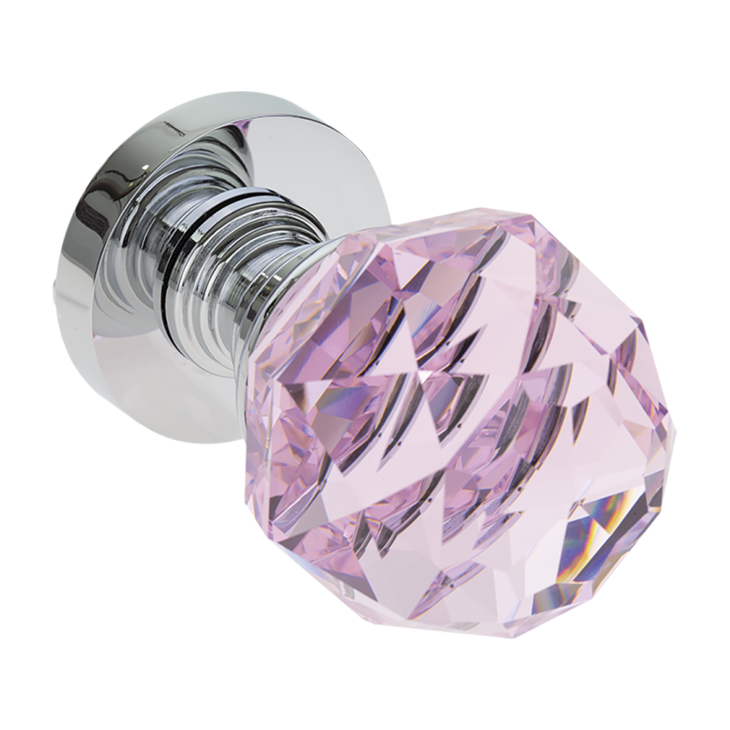 Kryształowa Gałka Drzwiowa Różowa Premium - Ozdobny Akcent Elegancji dla Twojego Wnętrza