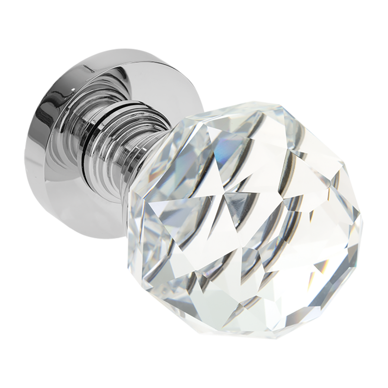 Elegancka Kryształowa Gałka Chromowana do Drzwi Wewnętrznych - Luksus w Twoim Domu