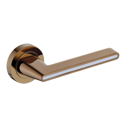 Elegancka Klamka Elika Premium Miedziano-Biała na Rozecie do Wnętrz - Styl i Jakość!