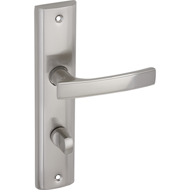 Aura WC Classic - Klasyczna Klamka z Satynowym Wykończeniem na Długim Szyldzie