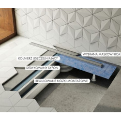 Luksusowy Odpływ Liniowy Slim Lux 70 cm z Nowoczesnym Rusztem Plate SLIM