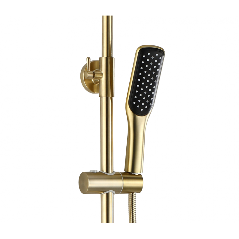 Elegancki Zestaw Natryskowy Soul Złoty Szczotkowany/Czarny: Luksus w Twojej Łazience!