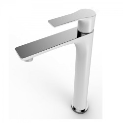 Laveo Raila bateria umywalkowa stojąca nablatowa biała/chrom