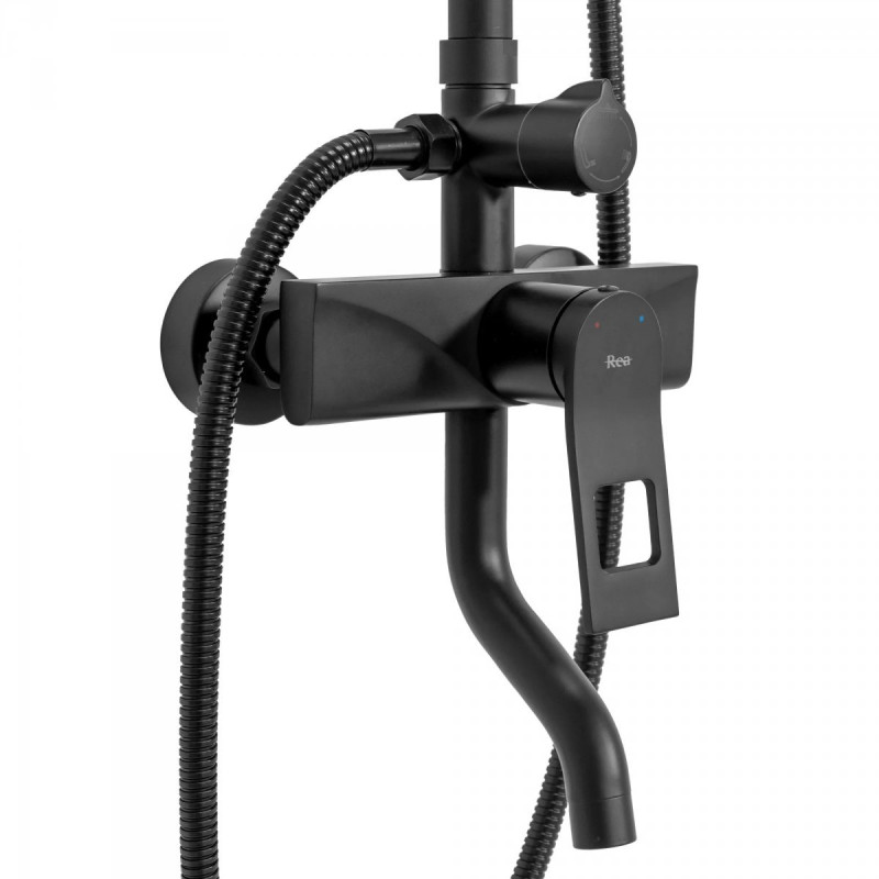 Elegancki Zestaw Natryskowy SOUL Czarny REA-B9998 - Nowoczesna Łazienka