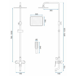 Elegancki Zestaw Natryskowy Soul Złoty Szczotkowany/Czarny: Luksus w Twojej Łazience!