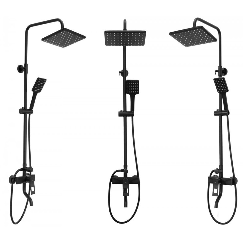 Elegancki Zestaw Natryskowy SOUL Czarny REA-B9998 - Nowoczesna Łazienka