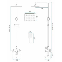 Elegancki Zestaw Natryskowy SOUL Czarny REA-B9998 - Nowoczesna Łazienka
